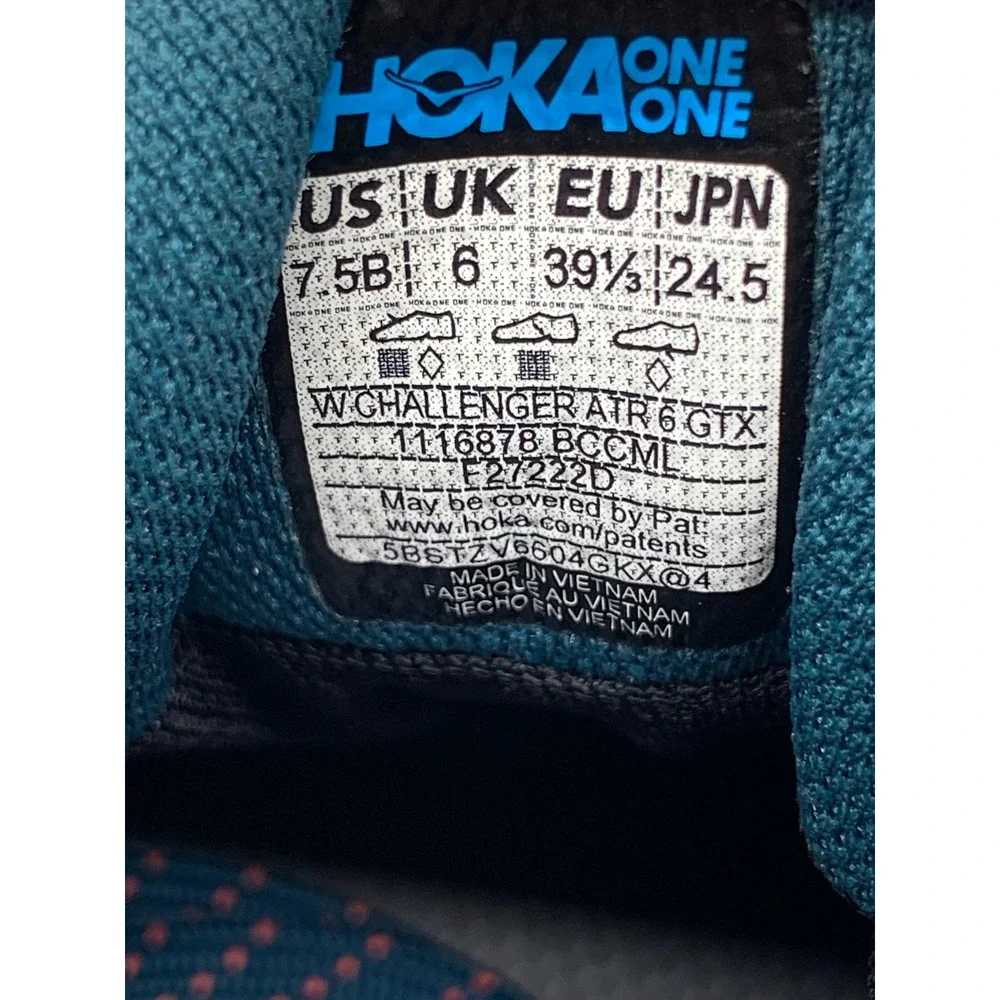 Hoka‎ One Challenger ATR 6 GTX Blue Orange Trail Running Shoes Womens 7.5